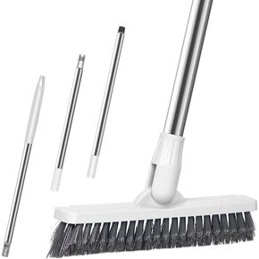 Affogato Floor Scrub Brush Bathroom Long Handle Bathtub Push Broom Shower Tile Grout Scrubber Rotatable Indoor Kitchen Scrubbing Cleaning Brush for Hard to Reach Areas - Light Blue in Saudi Arabia