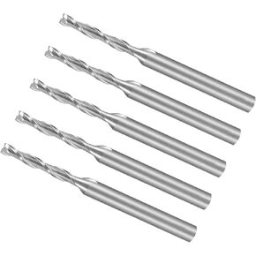 مطاحن نهاية حلزونية CoCud، ساق 1/8 بوصة 2 مم × 12 مم من الكربيد الصلب 2-فلوت CNC قطع طحن - (التطبيقات: للخشب الرقائقي والبلاستيك الصلب)، 5 قطع in Kuwait