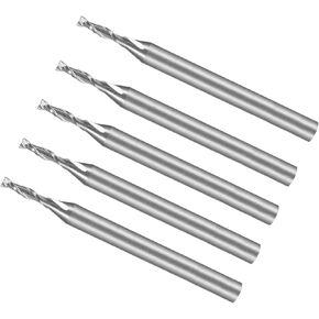 مطاحن نهاية حلزونية CoCud، ساق 1/8 بوصة 1.5 مم × 6 مم من الكربيد الصلب 2-فلوت CNC قطع طحن - (التطبيقات: للخشب الرقائقي والبلاستيك الصلب)، 5 قطع in Kuwait