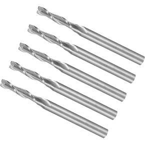CoCud Spiral End Mills, 1/8" Shank 2.5mm x 12mm Solid Carbide 2-Flute CNC Router Bits Milling Cutters - (Applications: for Plywood Hardwood Plastic), 5-Pieces in Kuwait