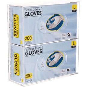 Glove Box Holder Dispenser Acrylic Double Side Loaded Clear Rack Storage Organizer for Medical, Latex, Rubber, Nitrile, Exam, Disposable Glove Boxes and Face Mask Holder Standing or Wall Mount in Saudi Arabia