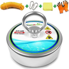 مجموعة الصيد المغناطيسية من جرينادين، مغناطيس الصيد بقوة سحب 575 رطلًا لاستعادة العناصر في النهر والبحيرة والشاطئ والحديقة in Kuwait