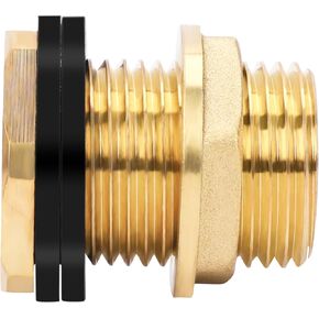 1/2" Female NPT and 3/4" Male Garden Hose Threaded Bulkhead Fitting with 2 Rubber Gasket Stablizing Solid Brass Water Tank Connector in Saudi Arabia