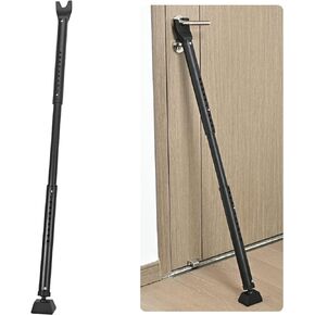 HonesaLoc 2-in-1 Door Security Bar & Sliding Patio（2pcs） Door Stopper Security Jammer Bar Child Proof Adjustable Constructed of High Grade Iron Window Doors Security Bars, White