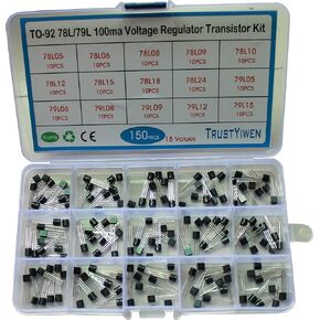 Gernal TRUSTYIWE 15Values 150pcs TO-92 78L05 78L06 78L08 78L09 78L10 78L12 78L15 78L18 78L24 79L05 79L15 78L79L 100ma Voltage Regulator Transistor Kit in Kuwait