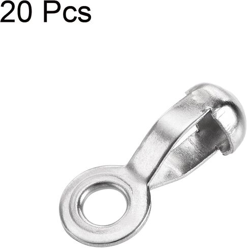 uxcell Ball Chain Connector, 2mm 2.4mm Pull Loop Crimp Link Stainless Steel Connection, Pack of 15 in Kuwait