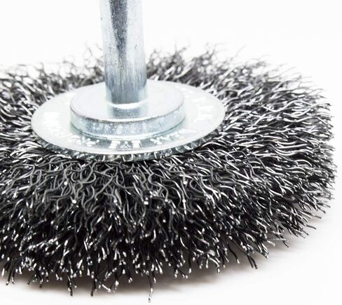 عجلة الأسلاك المجعدة المثبتة 6.35 سم من بينشمارك لثقب ضيق فرشاة طرف الأسلاك لإزالة طلاء إزالة الحرق لزاوية المطحونة بالهواء المضغوط - فولاذ كربوني in Kuwait