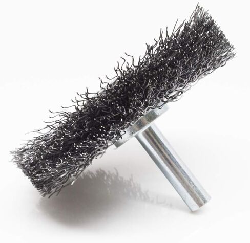 عجلة الأسلاك المجعدة المثبتة 6.35 سم من بينشمارك لثقب ضيق فرشاة طرف الأسلاك لإزالة طلاء إزالة الحرق لزاوية المطحونة بالهواء المضغوط - فولاذ كربوني in Kuwait