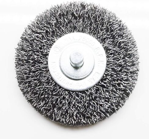 عجلة الأسلاك المجعدة المثبتة 6.35 سم من بينشمارك لثقب ضيق فرشاة طرف الأسلاك لإزالة طلاء إزالة الحرق لزاوية المطحونة بالهواء المضغوط - فولاذ كربوني in Kuwait