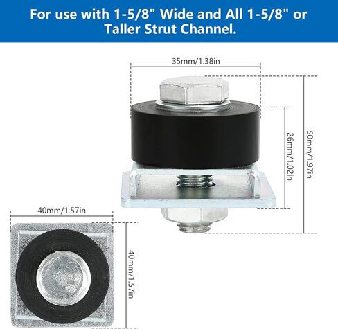 AMZGLORY عجلات دوارة ذات تحميل صامت وخفيف الوزن مع وضع تجميع العربة لقناة تبختر Unistrut بعرض 1-5/8 بوصة وكل قناة تبختر 1-5/8 بوصة أو قناة أطول، قطعتان in Kuwait