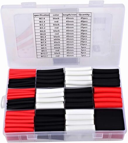 TUOFENG 320 قطعة 3: 1 أنابيب الانكماش، لاصق أنابيب الانكماش الحراري (7 مقاسات 3 ألوان) غلاف انكماش للأسلاك، حامي الأسلاك، تركيبات ستيريو السيارات والسيارات in Kuwait