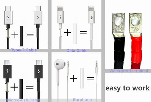 TUOFENG 320 قطعة 3: 1 أنابيب الانكماش، لاصق أنابيب الانكماش الحراري (7 مقاسات 3 ألوان) غلاف انكماش للأسلاك، حامي الأسلاك، تركيبات ستيريو السيارات والسيارات in Kuwait