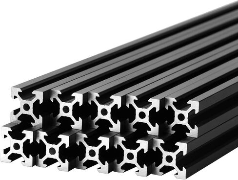 2020 V فتحة الألومنيوم لأجزاء الطابعة ثلاثية الأبعاد و CNC DIY أسود 1000mmX10 in Kuwait