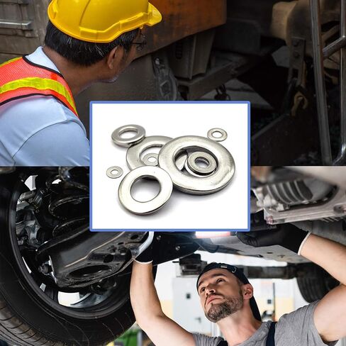 مجموعة غسالات مسطحة من الفولاذ المقاوم للصدأ 684 قطعة، غسالات للبراغي، مجموعة متنوعة من أدوات غسالات الحاجز المعدني، لتزيين المنزل، إصلاح المصانع، المطابخ M2/M2.5/M3/M4/M5/M6/M8/M10/M12 in Kuwait