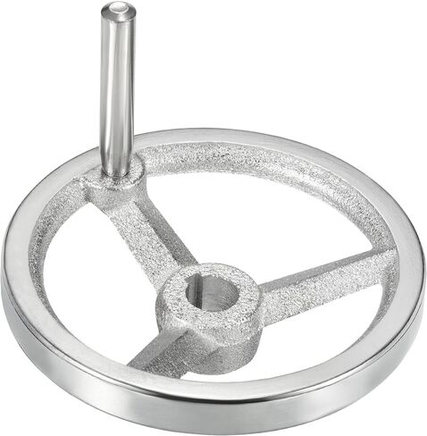 PATIKIL 80mm/3.15 Inch Diameter Rotary Handwheel, 1 Pack Cast Iron Chrome Plated with Handle for Many Types of Milling Machines and Lathes, Silver Tone in Kuwait