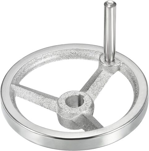 PATIKIL 80mm/3.15 Inch Diameter Rotary Handwheel, 1 Pack Cast Iron Chrome Plated with Handle for Many Types of Milling Machines and Lathes, Silver Tone in Kuwait