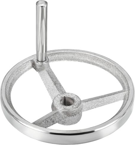 PATIKIL 80mm/3.15 Inch Diameter Rotary Handwheel, 1 Pack Cast Iron Chrome Plated with Handle for Many Types of Milling Machines and Lathes, Silver Tone in Kuwait