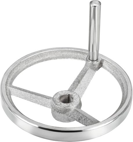 PATIKIL 80mm/3.15 Inch Diameter Rotary Handwheel, 1 Pack Cast Iron Chrome Plated with Handle for Many Types of Milling Machines and Lathes, Silver Tone in Kuwait