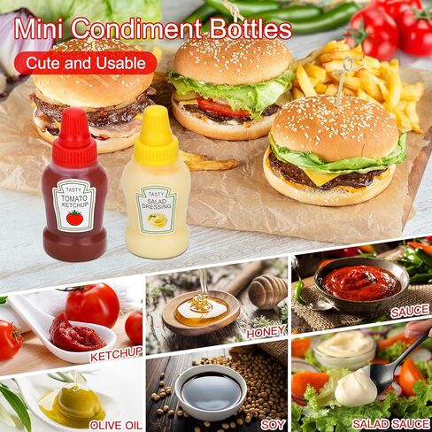 OTOSTAR 4 قطع زجاجات كاتشب صغيرة قابلة لإعادة الملء، صلصة سلطة كاتشب الطماطم، زجاجة بلاستيكية محمولة، حاويات ضغط للأطفال والكبار، صندوق بينتو، برطمانات بهارات قابلة للعصر لنزهة المكتب in Kuwait