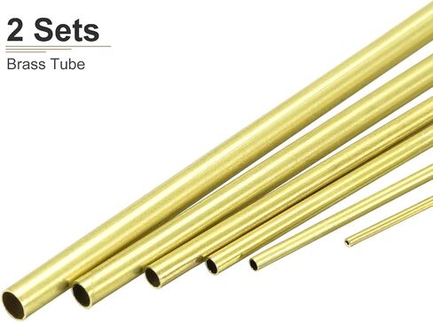 DTGN 1mm 1.5mm 2mm 2.5mm 3mm 3.5mm x 0.2mm x 300mm(ODxWall TxL) Brass Tube - 2Set - Good for Machinery Equipment - Metal Tubing in Saudi Arabia
