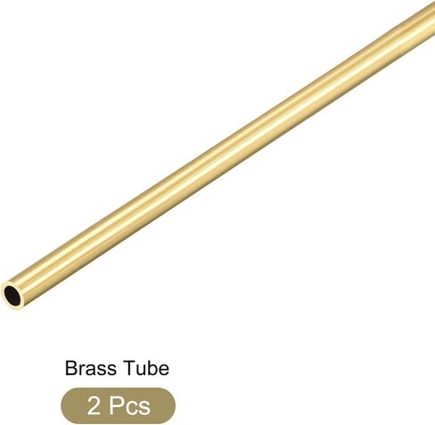 METALLIXITY Brass Tube (5mm OD x 0.75mm Wall T x 300mm L) 2Pcs, Straight Tubing - for Home Furnishing, Machinery, DIY Handicraft in Saudi Arabia