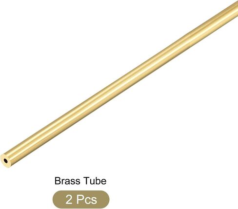 METALLIXITY Brass Tube (3mm OD x 1mm Wall T x 300mm L) 2Pcs, Straight Tubing - for Home Furnishing, Machinery, DIY Handicraft in Saudi Arabia
