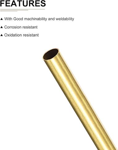 أنبوب نحاسي DTGN 7 مم × 0.2 مم × 300 مم (ODxWall TxL) - 10 عبوات - جيد لإطار ديكور DIY لمعدات الآلات - أنابيب معدنية مستديرة in Saudi Arabia