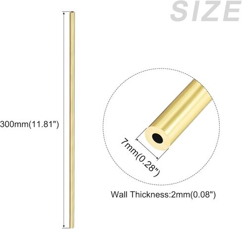 أنبوب نحاسي METALLIXITY (7 مم OD × 2 مم جدار T × 300 مم طول)، أنابيب مستقيمة - للتأثيث المنزلي، والآلات، والحرف اليدوية in Kuwait