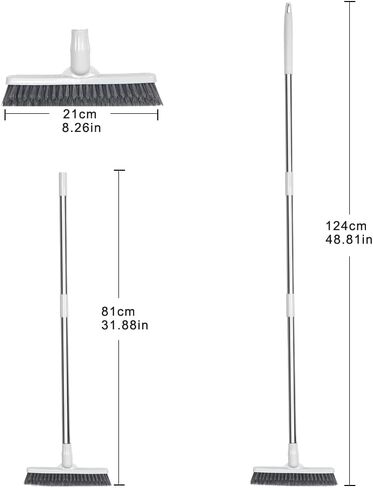 Affogato Floor Scrub Brush Bathroom Long Handle Bathtub Push Broom Shower Tile Grout Scrubber Rotatable Indoor Kitchen Scrubbing Cleaning Brush for Hard to Reach Areas - Light Blue in Saudi Arabia