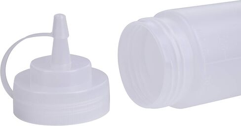 Bekith 12 pack 12 Oz Plastic Squeeze Condiment Bottles with Twist On Cap Lids and Discrete Measurements, Wide Mouth Empty Squirt Bottle For Sauce, Ketchup, BBQ, Dressing, Paint, Pancake Art Dispenser in Saudi Arabia