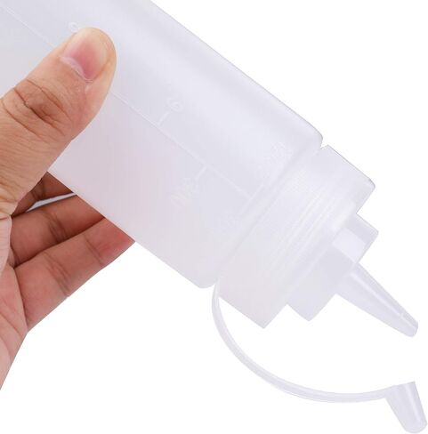 Bekith 12 pack 12 Oz Plastic Squeeze Condiment Bottles with Twist On Cap Lids and Discrete Measurements, Wide Mouth Empty Squirt Bottle For Sauce, Ketchup, BBQ, Dressing, Paint, Pancake Art Dispenser in Saudi Arabia