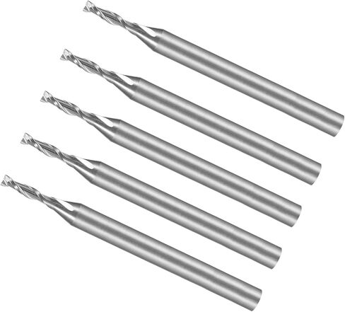 مطاحن نهاية حلزونية CoCud، ساق 1/8 بوصة 1.5 مم × 6 مم من الكربيد الصلب 2-فلوت CNC قطع طحن - (التطبيقات: للخشب الرقائقي والبلاستيك الصلب)، 5 قطع in Kuwait