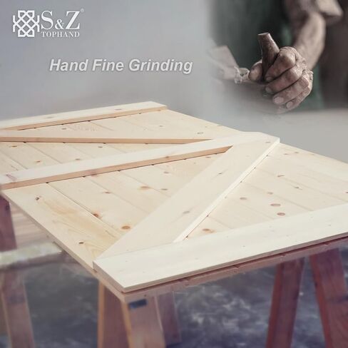 S&Z TOPHAND 36 بوصة × 84 بوصة. باب الحظيرة ذو الدعامة البريطانية غير المكتملة مع مجموعة أدوات الباب المنزلق 6.6 قدم / الخشب الصلب / الباب المنزلق / الأسطح المزدوجة / مطلوب تجميع بسيط (36، باب + شكل J) in Kuwait