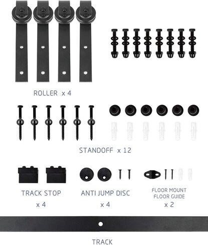 S&Z TOPHAND® 28in x 84in Unfinished British Brace Knotty Barn Door with 5FT Sliding Door Hardware Kit/Solid Wood/Sliding Door/Double Surfaces/A Simple Assembly is Required in Saudi Arabia