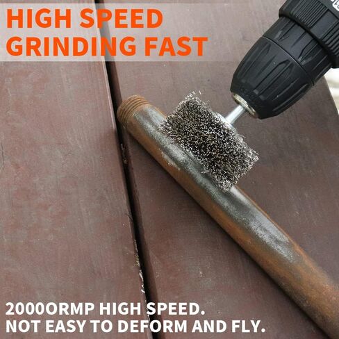 SI FANG 2 Inch Wire Wheel Brush for Drill Attachments, Heavy Duty 1" Face Width Thickened 0.0118'' Coarse Steel Wire, 1/4in Shank Scratch Bushes for Removal Paint Rust Corrosion & Stripping, 20000RPM in Saudi Arabia