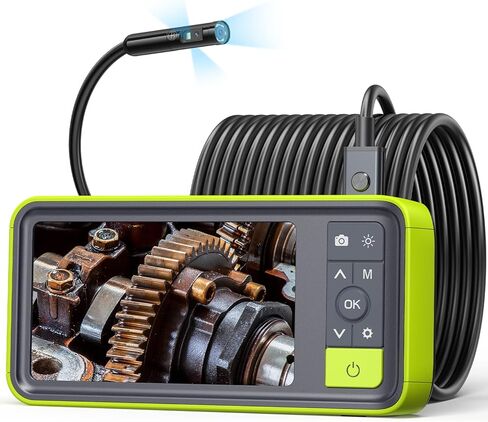 منظار داخلي صناعي ثلاثي العدسات، كاميرا فحص بوريسكوب Anykit 1080P مع عدسة مقاومة للماء IP67 مقاس 7.9 مم، كاميرا صرف صحي شاشة LCD 4.5 بوصة، 6+2 مصابيح LED، كابل شبه صلب بطول 16.5 قدم، بطاقة 32 جيجابايت in Kuwait