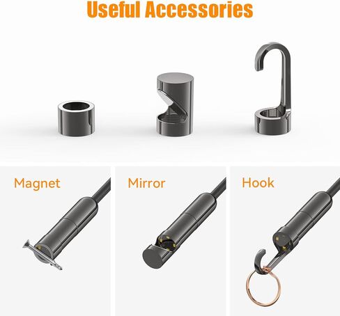 منظار تركيز تلقائي 5 ميجابكسل، منظار بوريسكوب USB تيسلونج الجيل الثالث مع كاميرا فحص 5.0 ميجابيكسل، كيبل شبه صلب مقاوم للماء بطول 16.4 قدم ومسبار اضواء LED قابل للتعديل لجوالات اندرويد وويندوز وماك in Kuwait