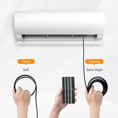 منظار تركيز تلقائي 5 ميجابكسل، منظار بوريسكوب USB تيسلونج الجيل الثالث مع كاميرا فحص 5.0 ميجابيكسل، كيبل شبه صلب مقاوم للماء بطول 16.4 قدم ومسبار اضواء LED قابل للتعديل لجوالات اندرويد وويندوز وماك in Kuwait