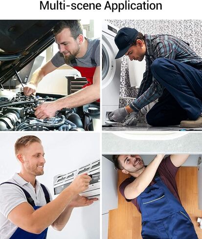 DEPSTECH شاشة IPS مقاس 4.5 بوصة مع بطارية 3500 مللي أمبير في الساعة، وكاميرا منظار بعدسة مزدوجة بدقة 1080 بكسل عالية الدقة مع أضواء، وكاميرا فحص مع شاشة مقسمة، وكاميرا مجاري مسبار 7.9 ملم، وكابل بطول 16.5 قدمًا، وأدوات للرجال in Kuwait