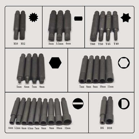 JEUCLEL 18PCS تعليق امتصاص الصدمات تبختر أداة إزالة الجوز مجموعة المقبس، 1/2 بوصة محور التوجيه امتصاص الصدمات السقاطة ومجموعة وجع، مجموعة أدوات إزالة تثبيت دعامة الصدمات لجميع المركبات in Kuwait