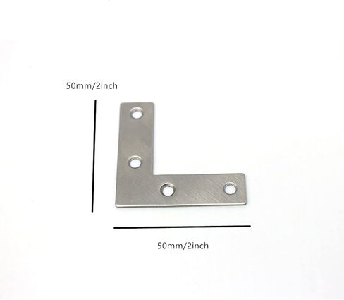 Flat Corner Braces, 10PCS Corner Brackets, L Type Flat Zinc Plated Steel Corner Braces, Stainless Steel Corner Brace with Screws in Saudi Arabia