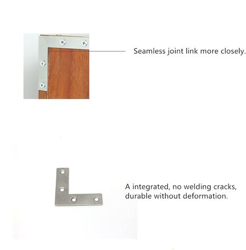 Flat Corner Braces, 10PCS Corner Brackets, L Type Flat Zinc Plated Steel Corner Braces, Stainless Steel Corner Brace with Screws in Saudi Arabia