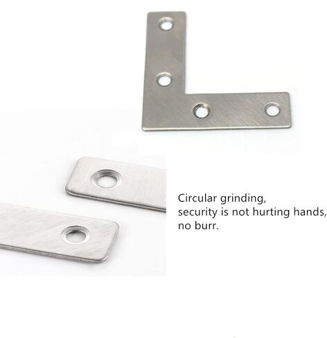Flat Corner Braces, 10PCS Corner Brackets, L Type Flat Zinc Plated Steel Corner Braces, Stainless Steel Corner Brace with Screws in Saudi Arabia