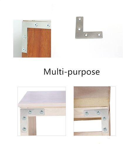 Flat Corner Braces, 10PCS Corner Brackets, L Type Flat Zinc Plated Steel Corner Braces, Stainless Steel Corner Brace with Screws in Saudi Arabia