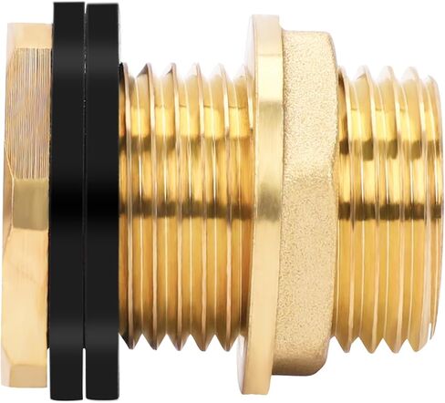 1/2 "أنثى NPT و 3/4" خرطوم حديقة ذكر تركيب الحاجز الملولب مع 2 حشية مطاطية موصل خزان المياه النحاسي الصلب in Kuwait