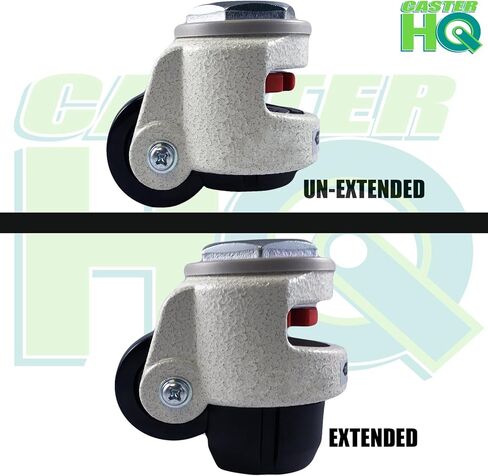 CasterHQ Wheel Master - عجلات جذعية لآلة التسوية قابلة للسحب - 4 عبوات - 2400 رطل لكل مجموعة - إصدار جذعي ملولب - مسامير/أجهزة متضمنة 12 مم in Kuwait