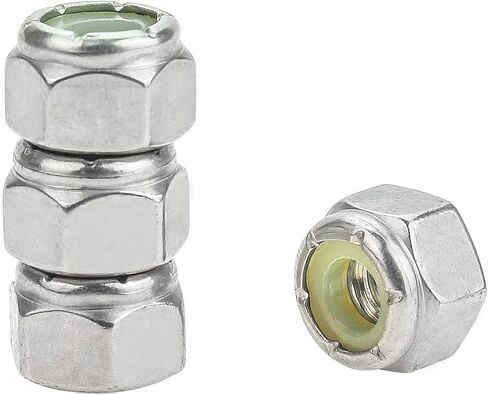 Powlankou 60 Pieces 1/4"-20 Nylon Insert Hex Lock Nuts, 304 Stainless Steel in Saudi Arabia