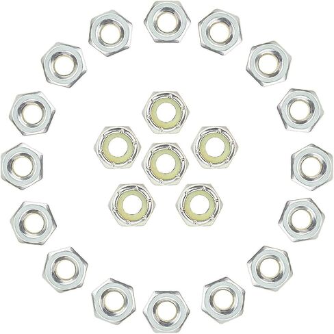 Powlankou 60 Pieces 1/4"-20 Nylon Insert Hex Lock Nuts, 304 Stainless Steel in Saudi Arabia