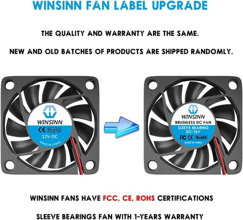 WINSINN DC 60 مم مروحة 24 فولت 6010 محمل كروي مزدوج تبريد بدون فرشاة 60 مم × 10 مم 2PIN (عبوة من 4 قطع) in Kuwait
