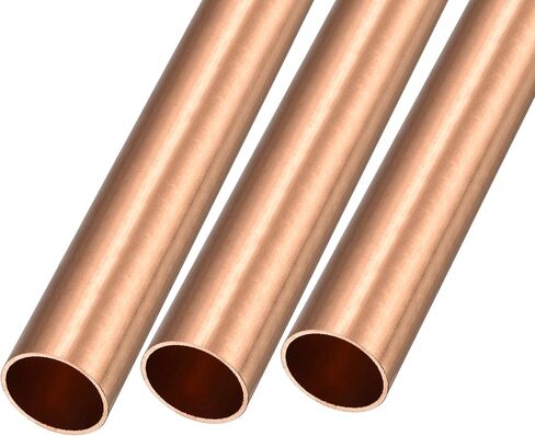 انبوب نحاسي معدني (قطر خارجي 20 ملم × جدار 1 ملم T × 100 ملم طول)، 3 قطع، انابيب مستقيمة - للاثاث المنزلي والالات والحرف اليدوية in Kuwait